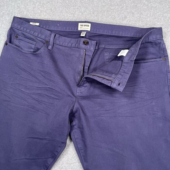 Todd Snyder Jeans Mens 40x32 (41x32) Purple Stretch 5 Pocket Pant Denim Straight - Picture 11 of 16